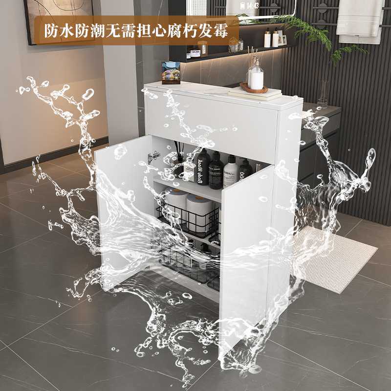 玄关隔断柜卫生间干区半墙储物柜收纳柜门口极窄浴室边柜定 制侧