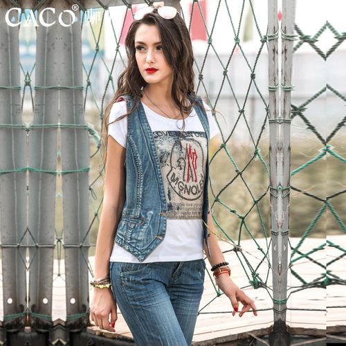 牛仔马甲女短款2025春新品韩国V领背心马夹小坎肩复古潮外套8008#