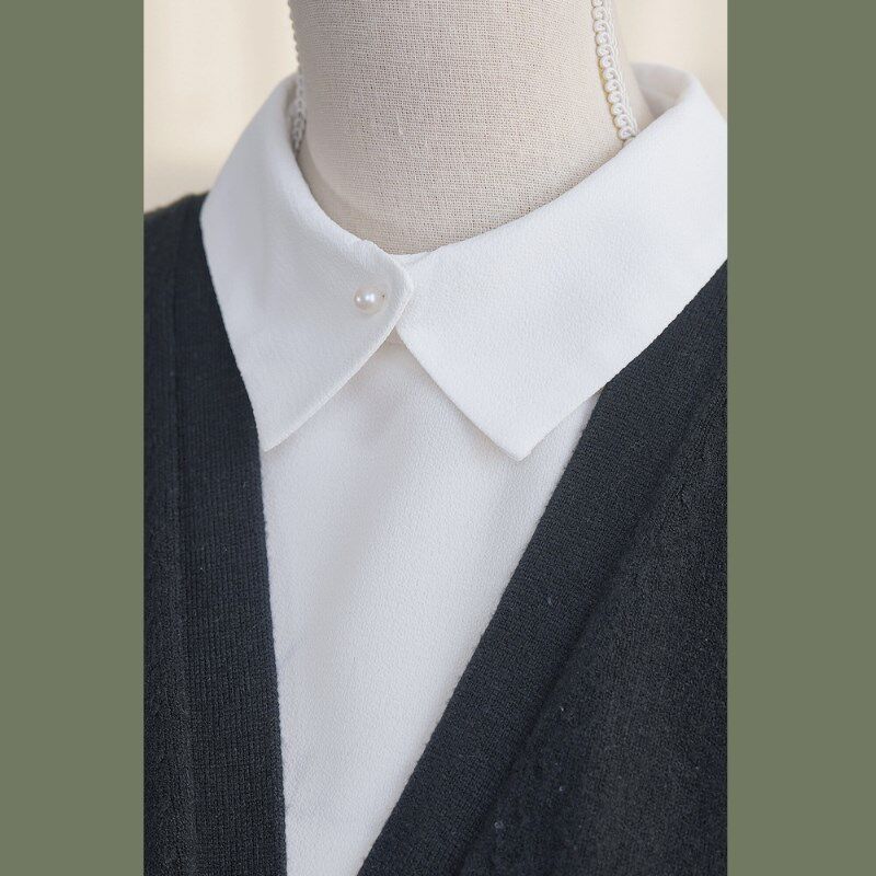 上班可以穿的优雅又别致的衬衫领~白色雪纺肌理珍珠知性假领子,服饰配件/皮带/帽子/围巾,假领,淘宝优惠券,粉丝福利购,淘宝优惠卷