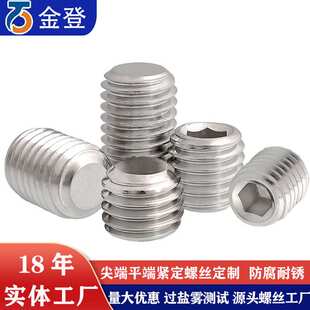 供应机米螺丝 DIN916不锈钢尖端紧定螺丝M3-M12尖端机米螺丝