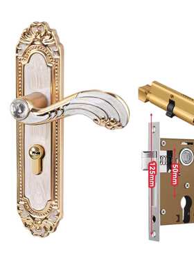 欧式房门锁家用室内卧室锁复古静音门锁145孔距锁具通用型插芯锁