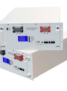 磷酸铁锂机柜电池白色24V太阳能电源系统25.6V200ah机架式家庭