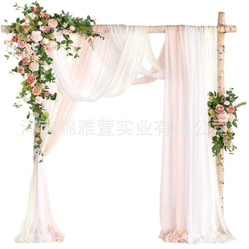 亚马逊拱门仿真花五件套帷幔纱幔人造花婚礼装饰背景户外厂家供货