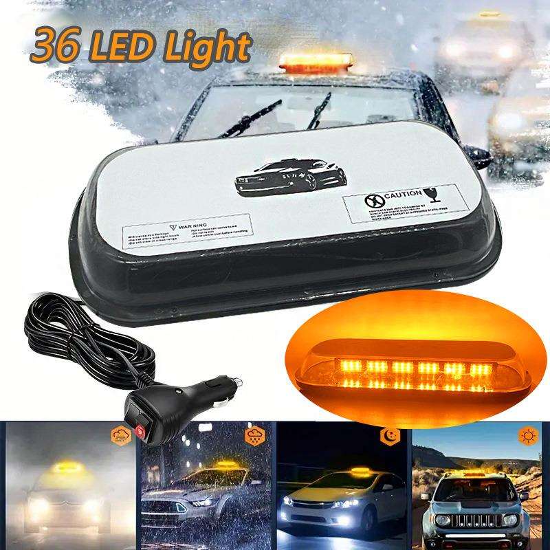12灯LED车顶双排变色警示灯 汽车灯条应急安全磁吸顶爆闪灯12-24V