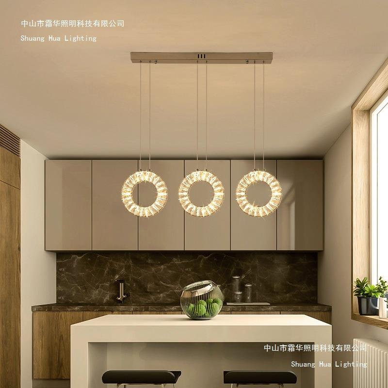 餐厅灯现代简约长方形水晶吊灯创意个性吧台灯单头吊灯2025年新款
