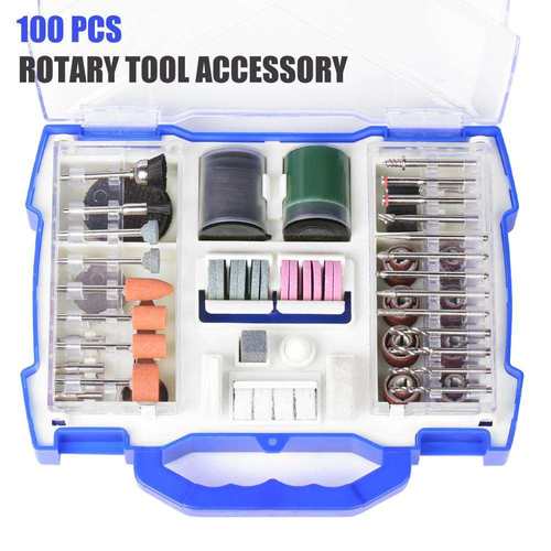 电磨机配件100pcs磨头组套装电磨头切割打磨抛光组合砂轮磨头