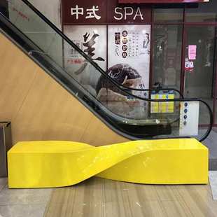 玻璃钢休闲椅北欧简约室内等候区座椅户外商场个性休息坐凳