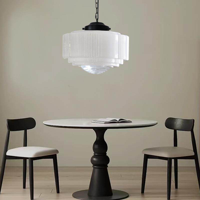 复古上海老洋房简约乡村民国风餐厅吧台咖啡厅卧室玻璃吊链餐吊灯