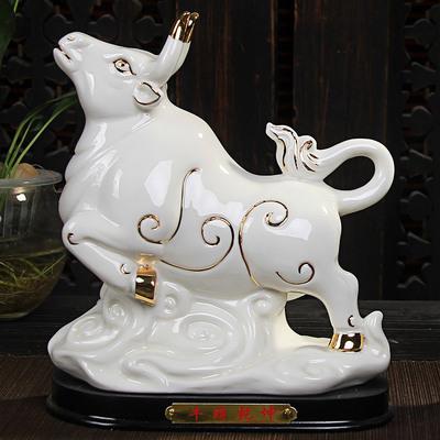 陶瓷十二生肖摆件白色鼠牛虎兔龙蛇马羊猴鸡狗猪属相家居饰品