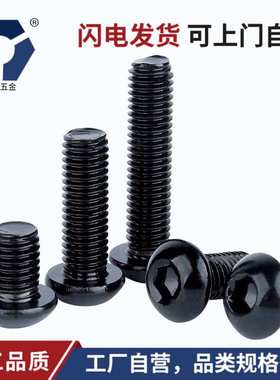 M2.5x5→2.5x12黑色圆杯螺丝304SUS过盐雾圆头内六角螺丝ISO7380