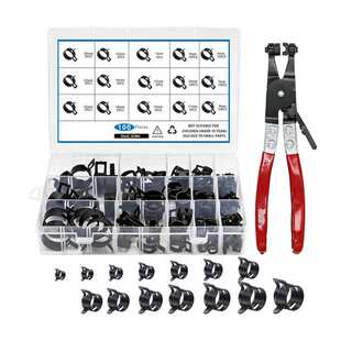 跨境 130pcs 黑色达克罗日式卡箍配工具弹簧带软管夹带旋转