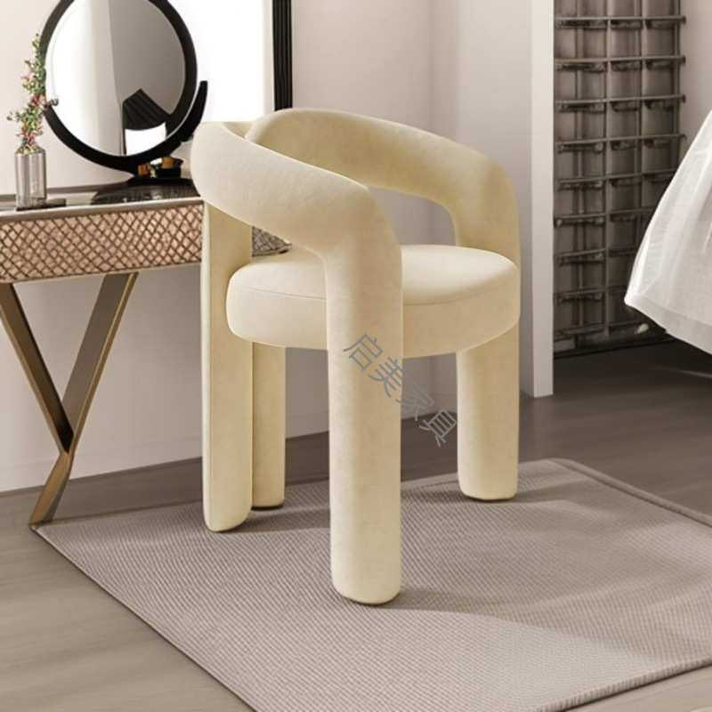 简约奶油风家用化妆椅梳妆凳美甲店椅子简约感卧室单人休闲餐椅,3C数码配件,USB灯,淘宝优惠券,粉丝福利购,淘宝优惠卷