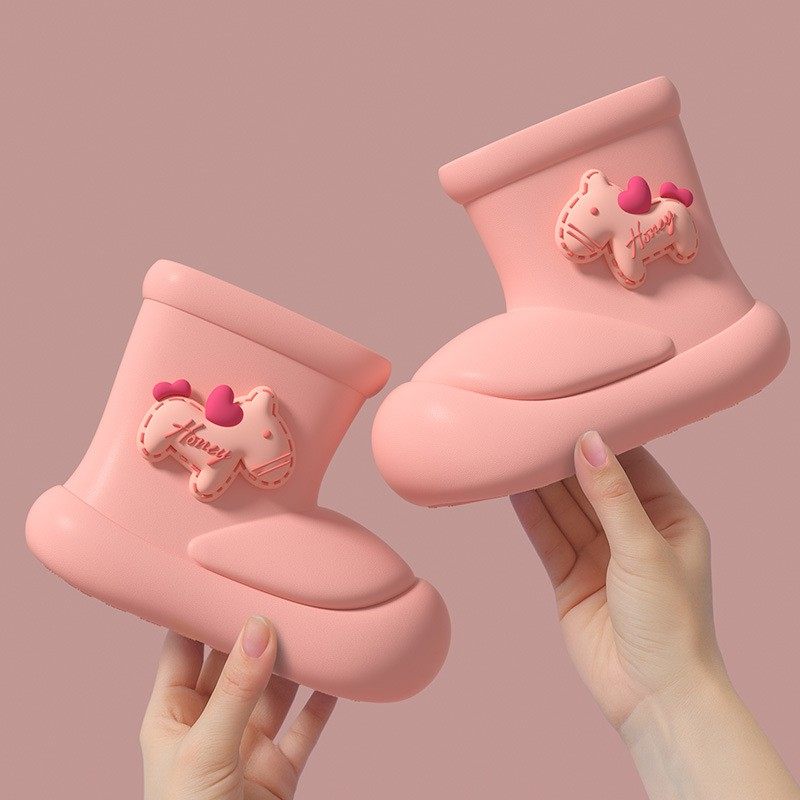 EVA加棉儿童雨鞋女孩新款宝宝雨靴男女童小孩子保暖防水防滑水鞋