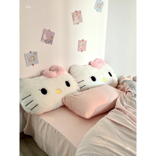 毛绒猫靠枕床头靠垫宿舍大靠背垫汽车抱枕可爱女生沙发座椅护腰