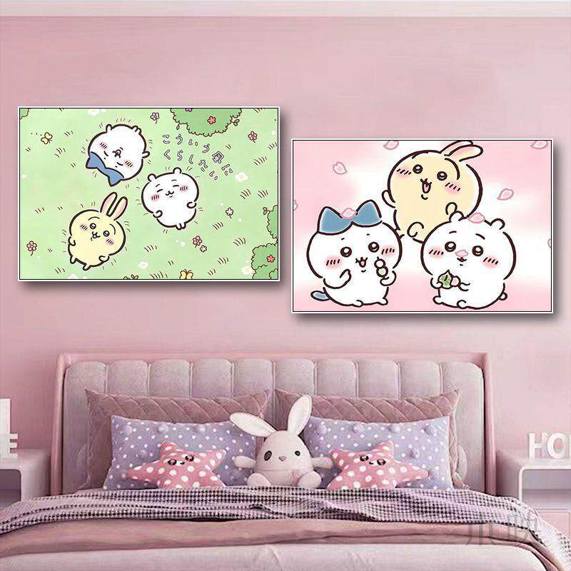 卡通吉伊卡哇挂画哈奇乌萨奇儿童房床头墙面装饰画办公室桌面摆画