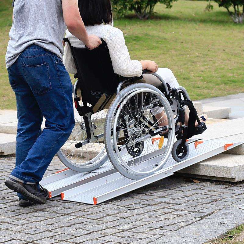 路达曼便携移动坡道铝合金伸缩梯子跳板坡道长度可调斜坡板MR107W
