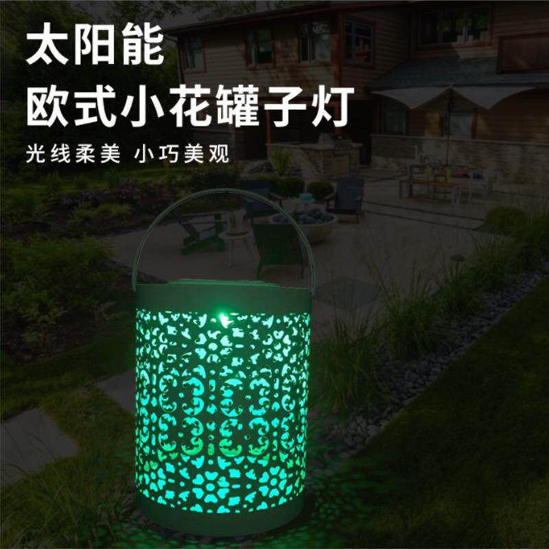 太阳能灯 手提欧式小花灯笼 草坪灯别墅花园庭院户外挂灯现货