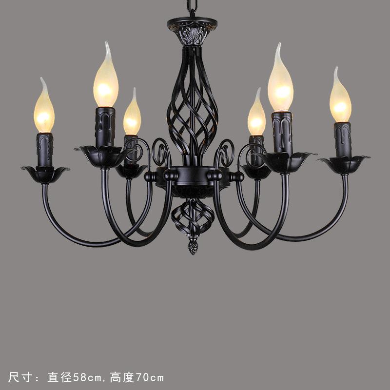 蜡烛吊灯美式简约复古灯具厂家直销简欧家用餐厅卧室吊灯创意