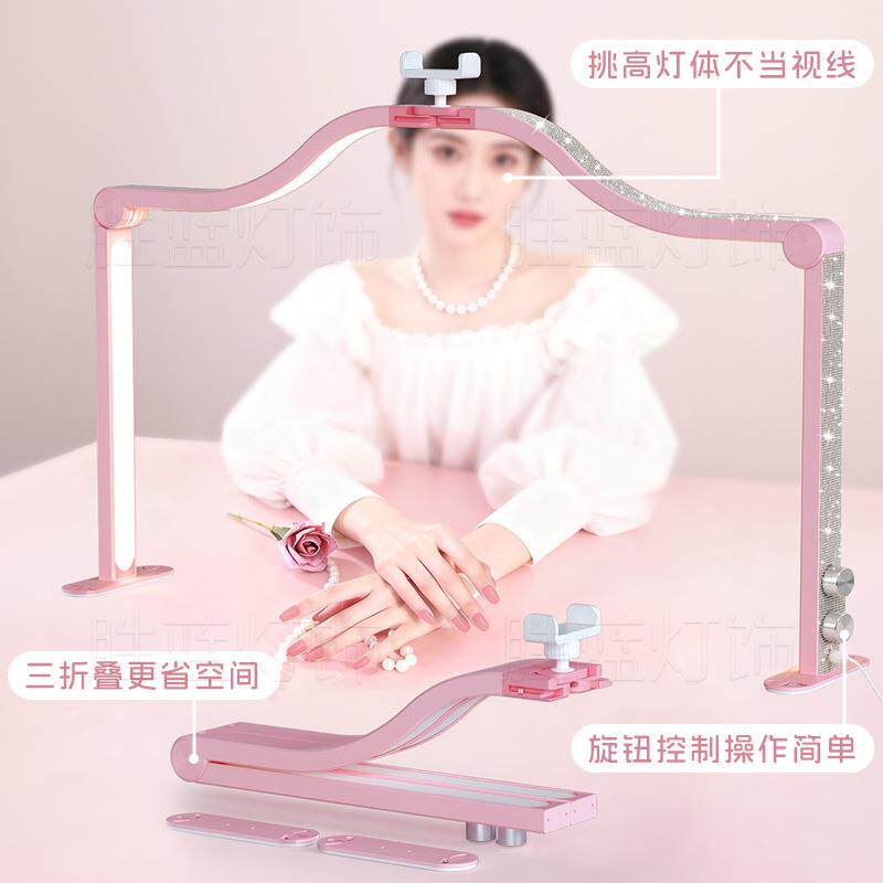 美甲专用照明灯 跨境三折叠美甲灯折叠收纳LED纹绣纹眉 美甲台灯
