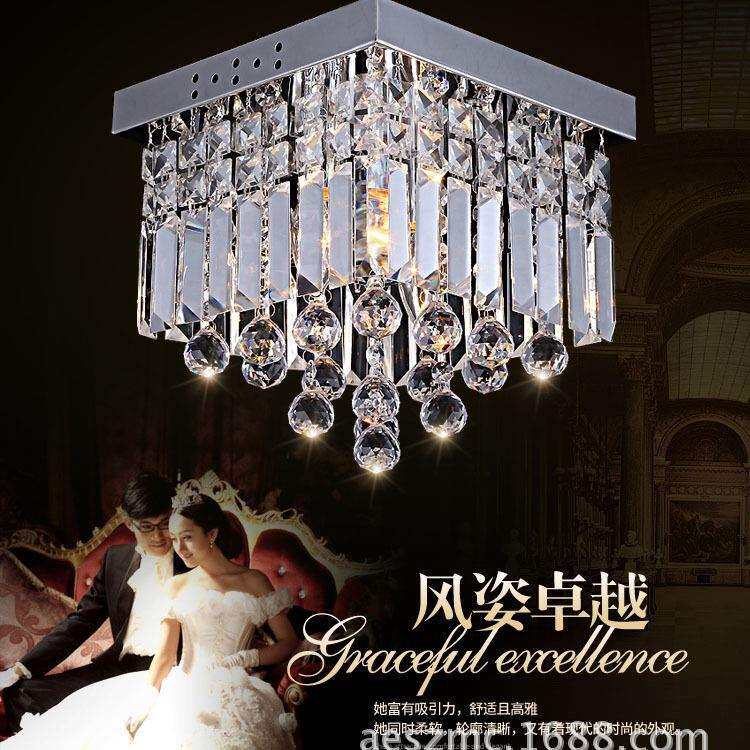LED现代简约水晶吸顶灯玄关走廊灯门廊灯过道灯卧室灯饰客厅灯具