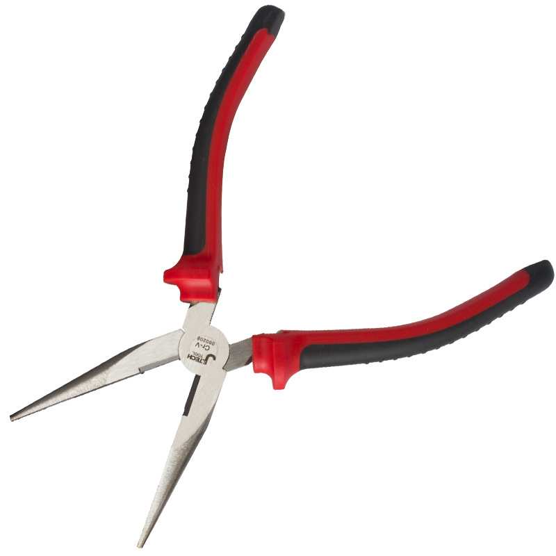 捷科RP-8尖嘴钳双色柄有牙尖咀钳长嘴钳子可剪钢丝铬钒钢8寸