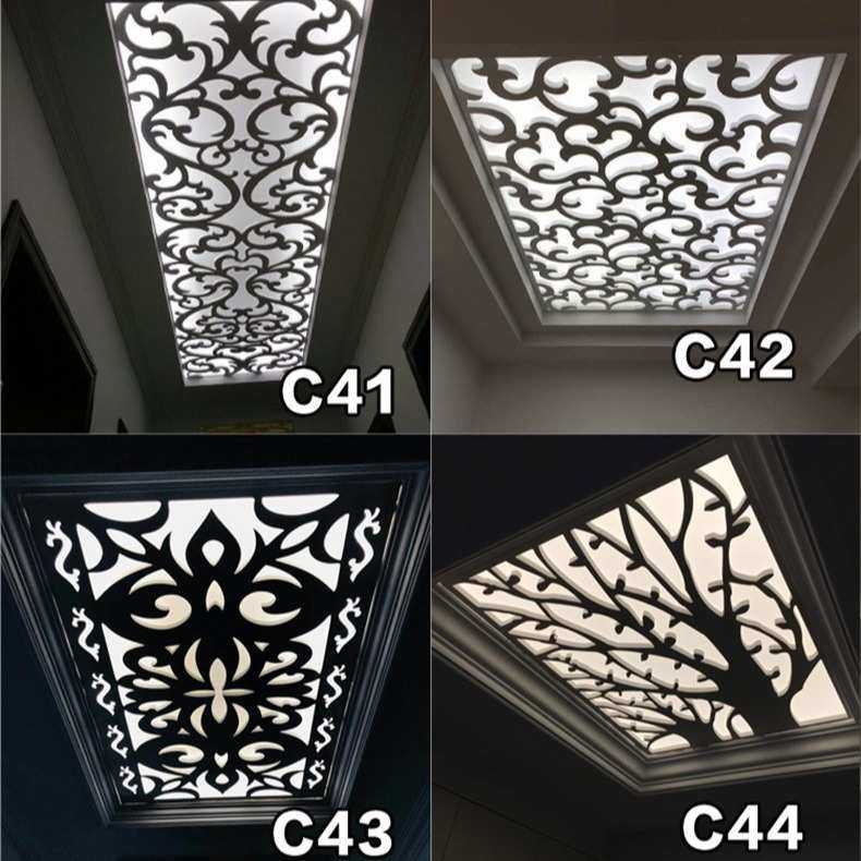 pvc镂空雕花板 中式吊顶花格仿古通花板玄关格栅实木屏风隔断墙