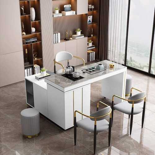 阳台岩板茶桌可伸缩旋转家用小户型客厅茶几2024新款移动办公茶台