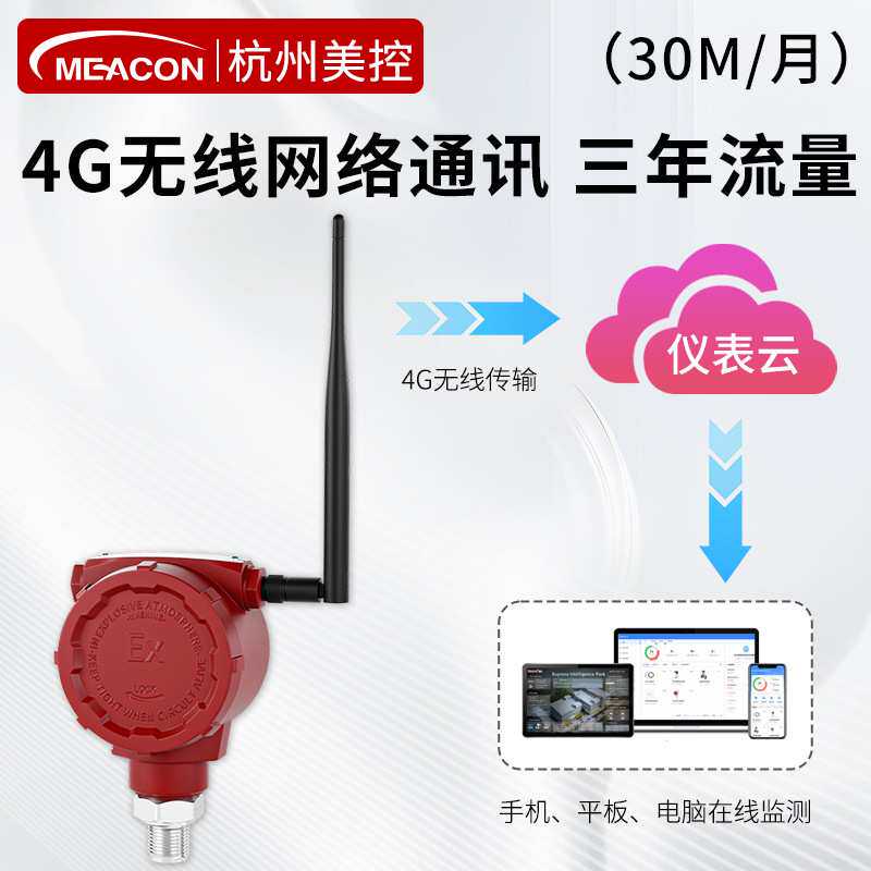美控无线压力传感器智能联网4g远传水气液油压扩散硅压力变送器