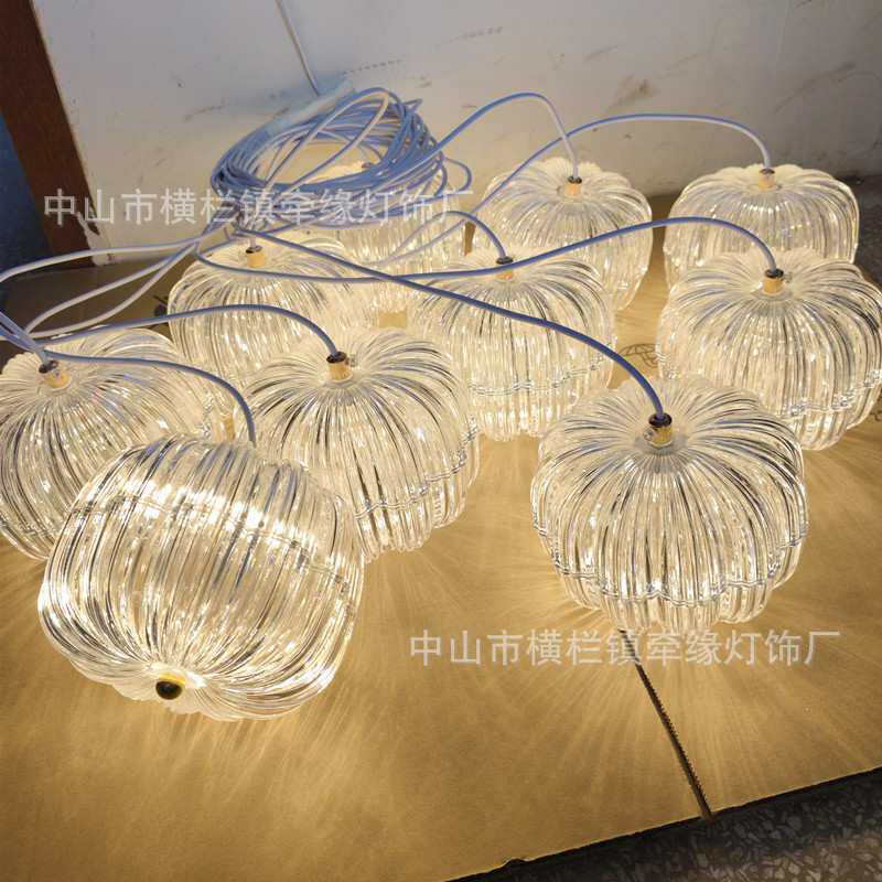 新款婚庆道具森系田园风婚礼亚克力南瓜吊串宴会厅舞台吊顶装饰灯