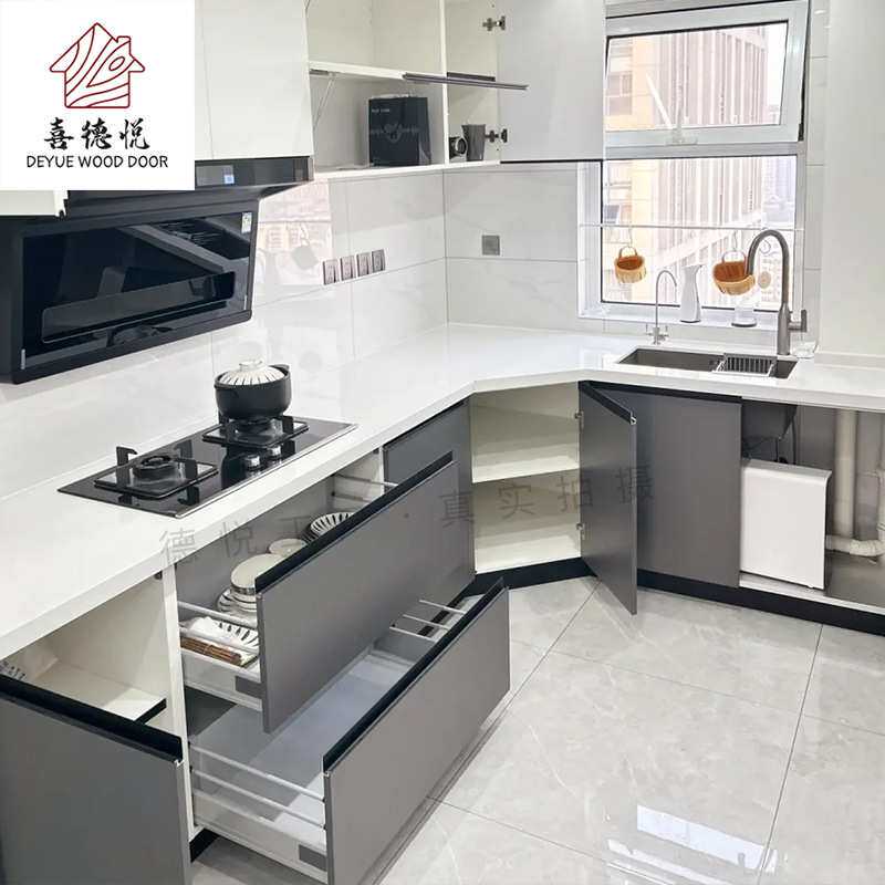 厨房整体橱柜南京生产厂家石英石台面L型家用厨房装修灶台厂家