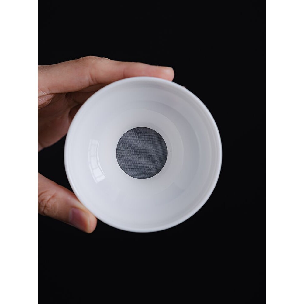 ?茶漏茶滤白瓷网纱茶隔漏斗功夫茶陶瓷泡茶滤茶器细网茶具配件滤