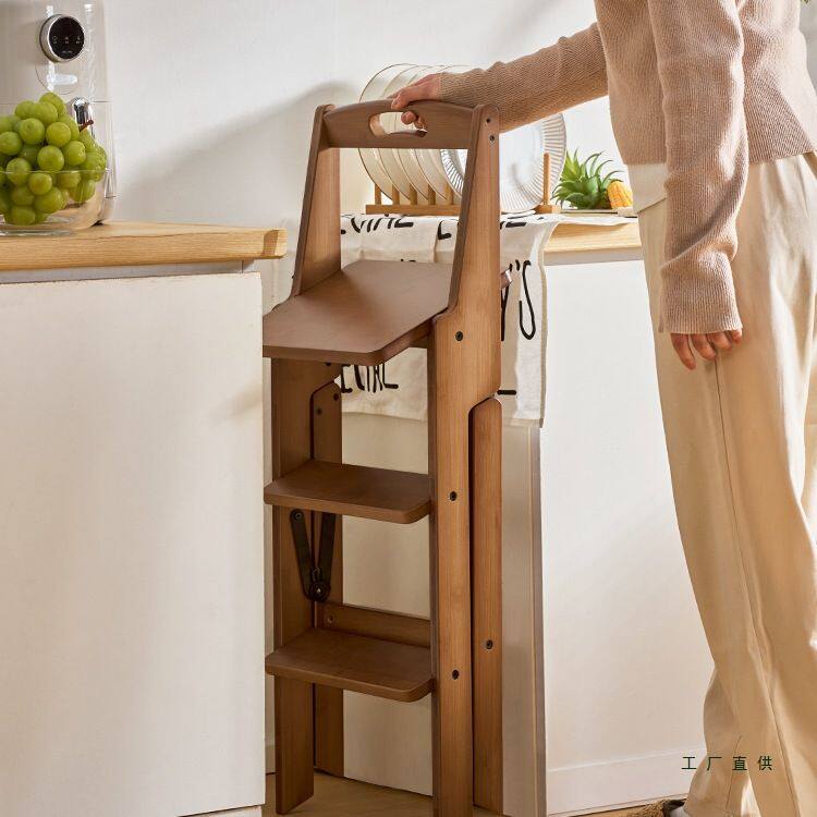 可折叠多功能梯凳家用登高梯子凳子两用厨房爬高凳加厚带靠背椅子