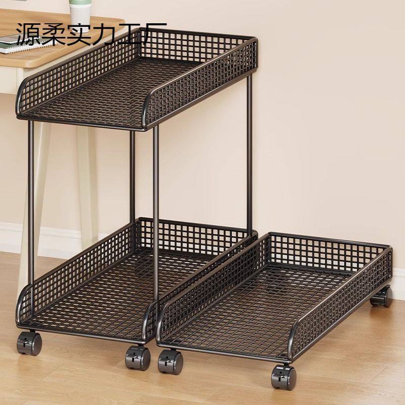 台式电脑主机底座托架可移动滑轮机箱架子家用办公双层置物架家用