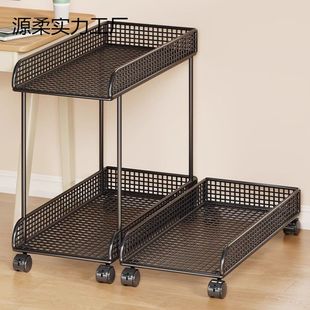 台式电脑主机底座托架可移动滑轮机箱架子家用办公双层置物架家用