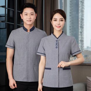 保洁工作服酒店物业客房茶楼夏季保洁员清洁工阿姨PA工服大码