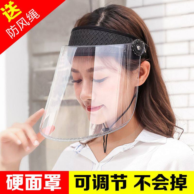 遮雨帽女骑电动车防雨防风帽骑车挡防护男透明面罩炒菜防油溅