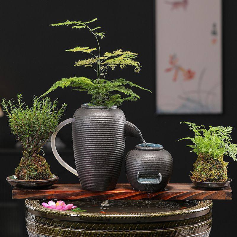 循环流水高低陶罐套餐古法养鱼庭院鱼缸造景摆件阳台室外鱼池,家居饰品,流水摆件,淘宝优惠券,粉丝福利购,淘宝优惠卷