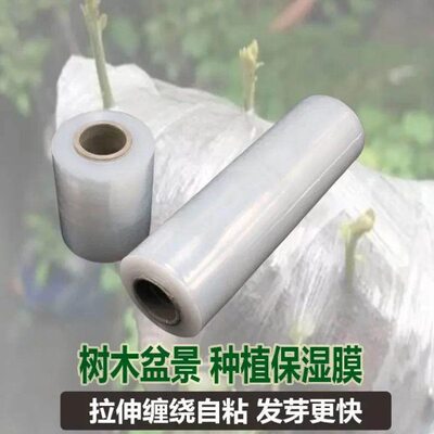 缠绕膜保温桩膜植物保鲜膜盆景保湿包杆膜树膜嫁接树木生