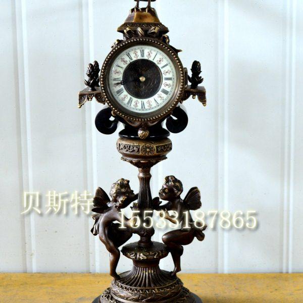 钟 纯铜 机械座钟 电影道具 仿古董钟 古典家居软装 欧式西洋钟