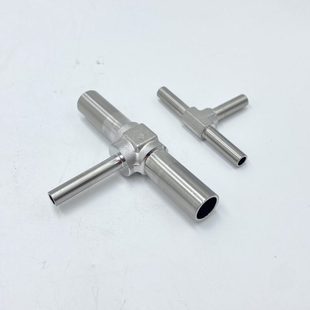 不锈钢焊接三通气路管连接 焊接式三通管接头 实验室气路工程配件