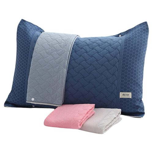 纯棉枕巾吸汗透气防头油欧式魔术枕套按扣固定防滑落可调大小