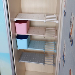 衣柜隔板伸缩隔板收纳分层免打孔浴室厨房整理置物架E18