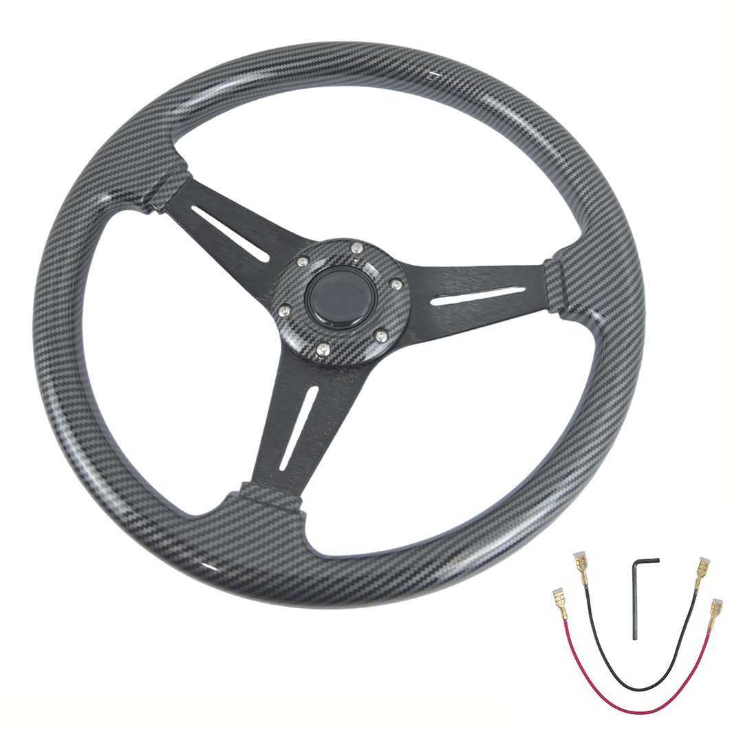 汽车改装配件转向盘350mm赛车方向盘汽车碳纤维方向盘通用车型适,3C数码配件,USB灯,淘宝优惠券,粉丝福利购,淘宝优惠卷