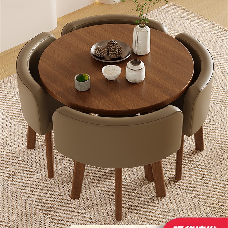 北欧餐桌椅组合家用m饭桌餐厅方桌接待桌茶桌办公会客圆形洽谈桌