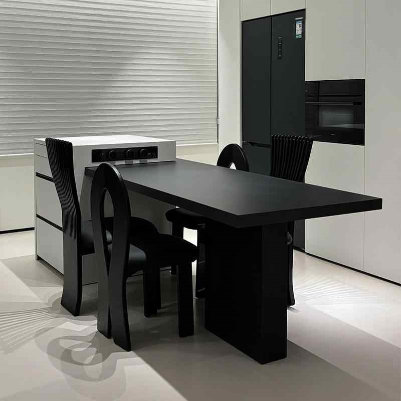 意式极简风倒台餐桌岩板岛台餐y桌一体可伸缩小户型家用开放式厨