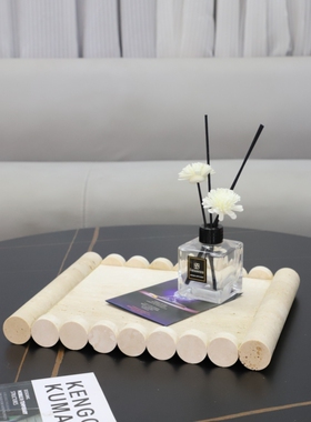 北欧创意几何洞石托盘摆件客厅卧室玄关电视柜样板房软装家居饰品