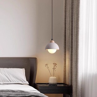 水泥吊线灯北欧简约现代民宿旅店餐厅吧台卧室床头侘寂风小吊灯