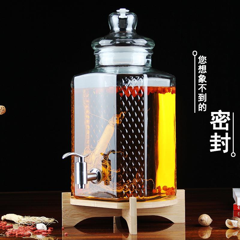 泡酒玻璃瓶带龙头10斤20斤泡酒酒瓶密封泡酒罐酒坛子家熙