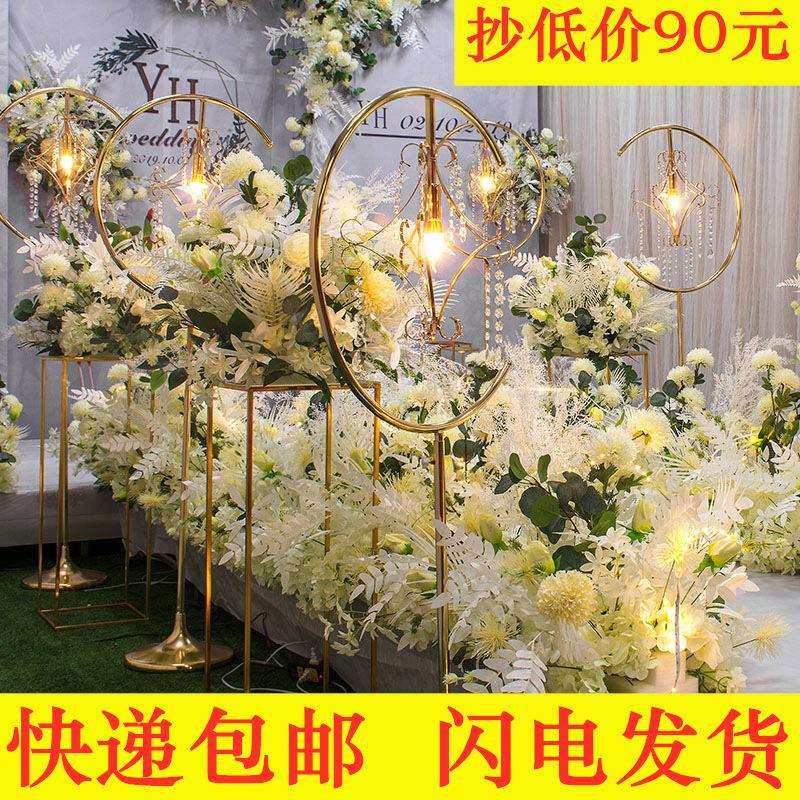 2019新款婚庆道具铁艺权杖路引灯婚礼t台舞台迎宾区橱窗装饰用品