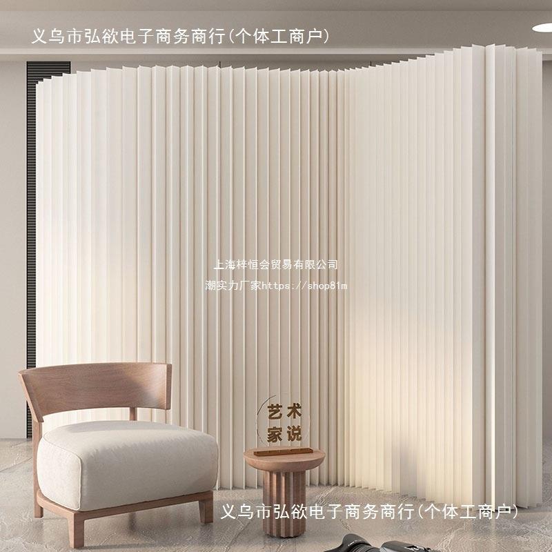 白色折叠屏风高隔断客厅遮挡展会活动可移动落地伸缩风琴纸墙插屏